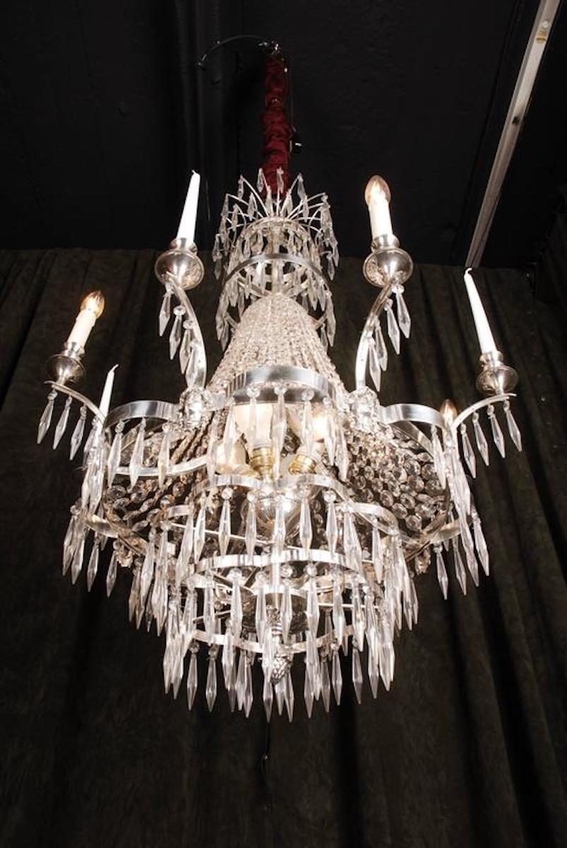 Brass 20th Century Classicist Style Swedish Ceiling Chandelier 2024 For Sale