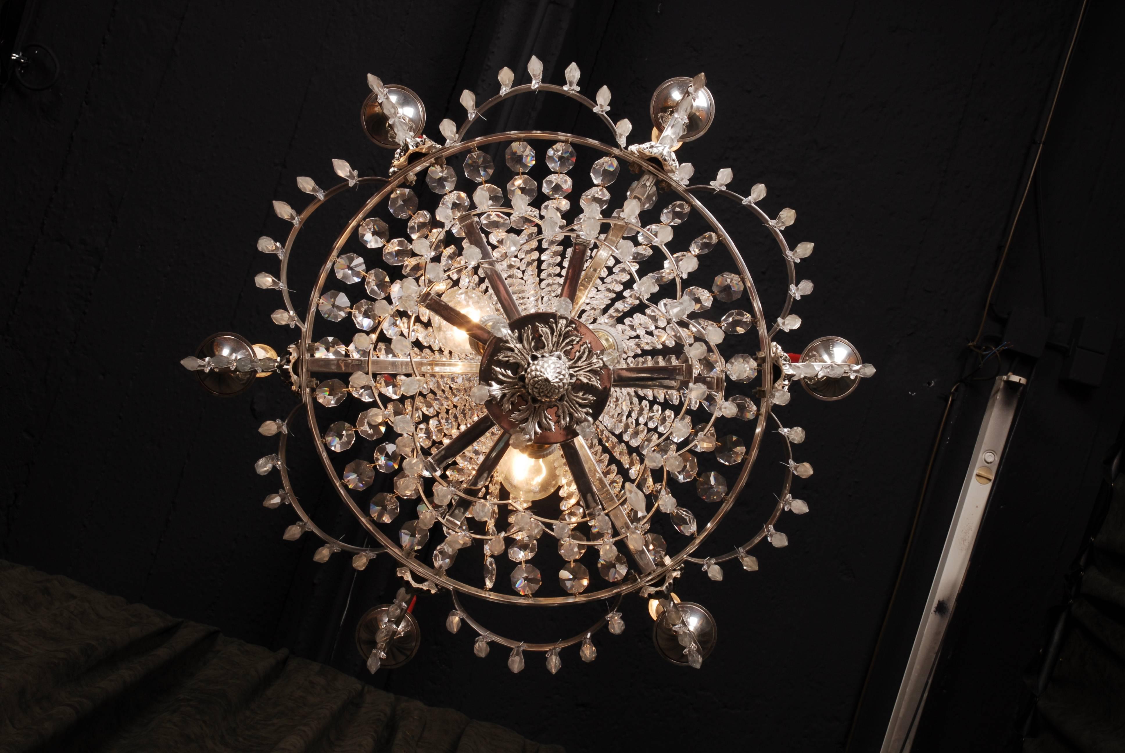 Neoclassical 20th Century Classicist Style Swedish Ceiling Chandelier For Sale