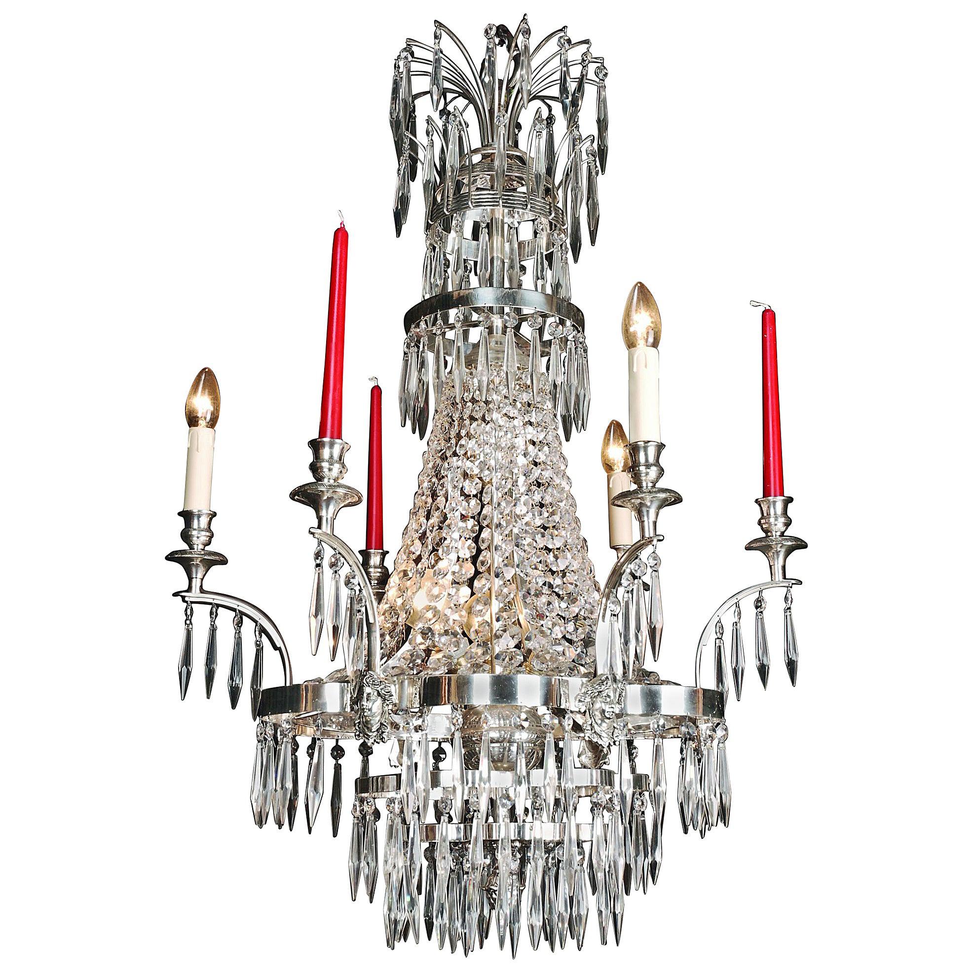 20th Century Classicist Style Swedish Ceiling Chandelier For Sale