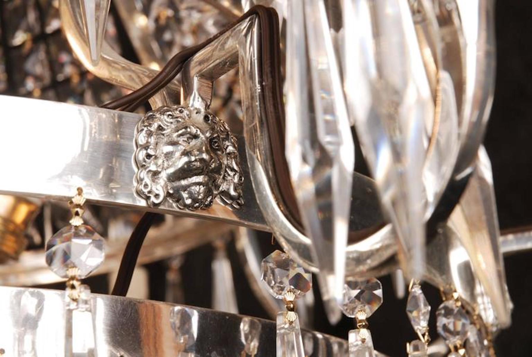 Neoclassical 20th Century Classicist Style Swedish Empire Ceiling Candelabra Chandelier For Sale