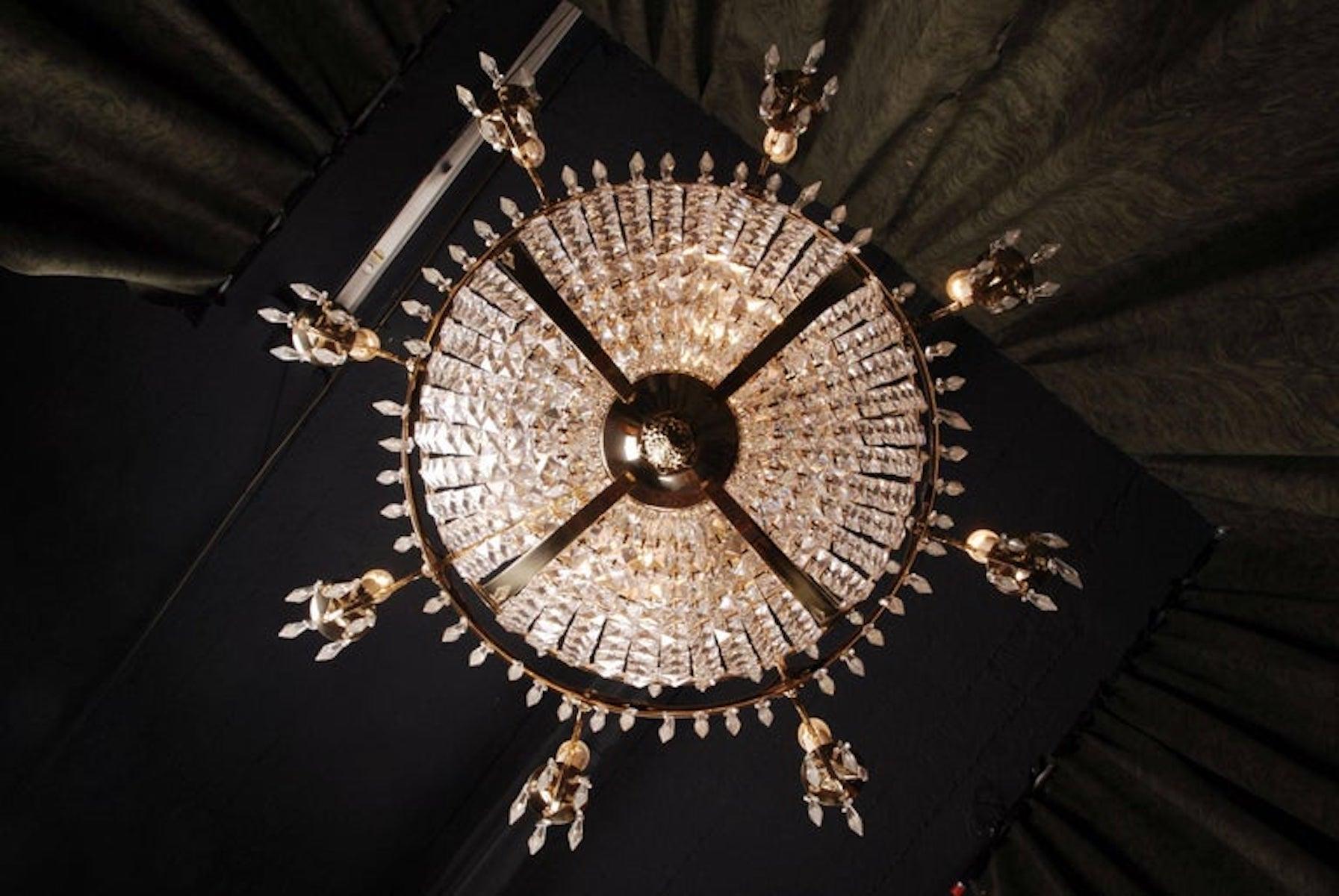 Polished 20th Century Classicist Style Swedish Empire Ceiling Candelabra Chandelier For Sale