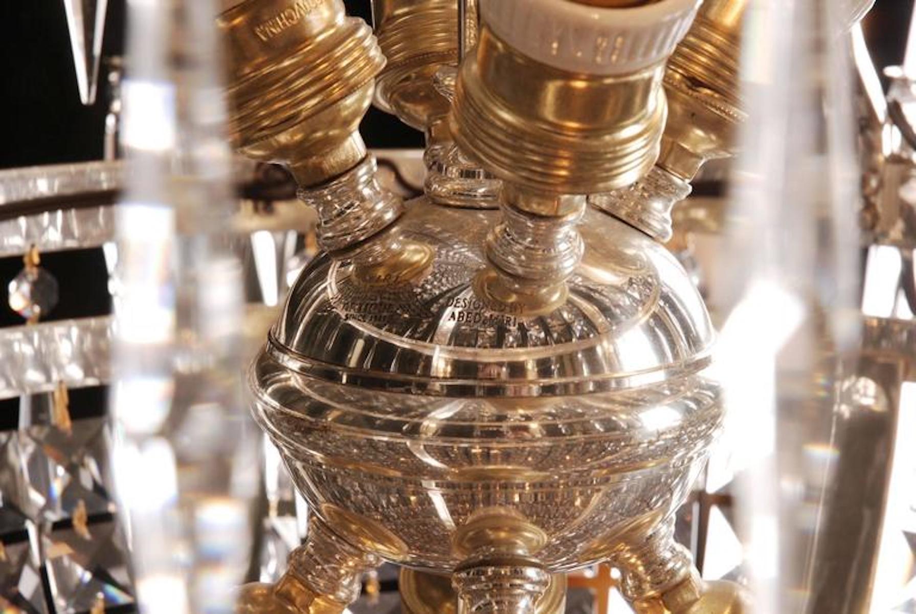 Polished 20th Century Classicist Style Swedish Empire Ceiling Candelabra Chandelier For Sale