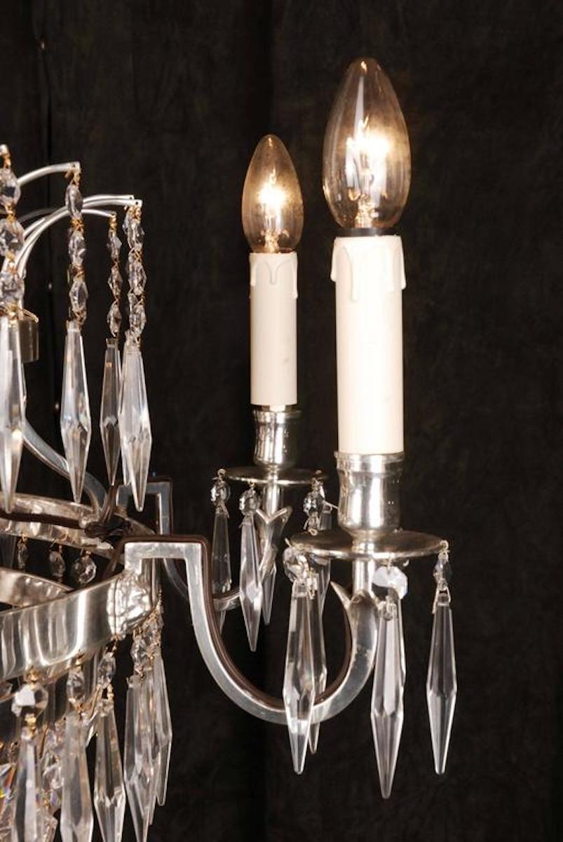 20th Century Classicist Style Swedish Empire Ceiling Candelabra Chandelier In Good Condition For Sale In Berlin, DE