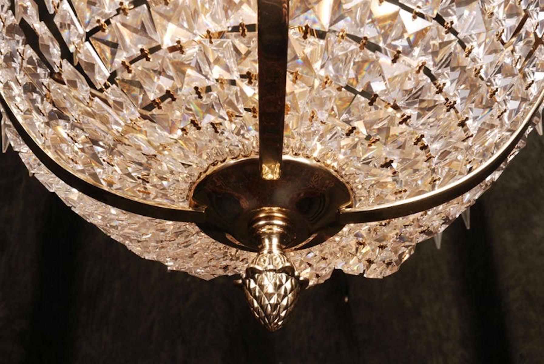 20th Century Classicist Style Swedish Empire Ceiling Candelabra Chandelier For Sale 3