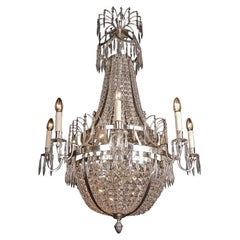 Chandelier Empire de plafond du 20e siècle de style classique suédois