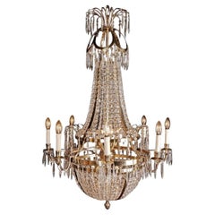 Chandelier Empire de plafond du 20e siècle de style classique suédois
