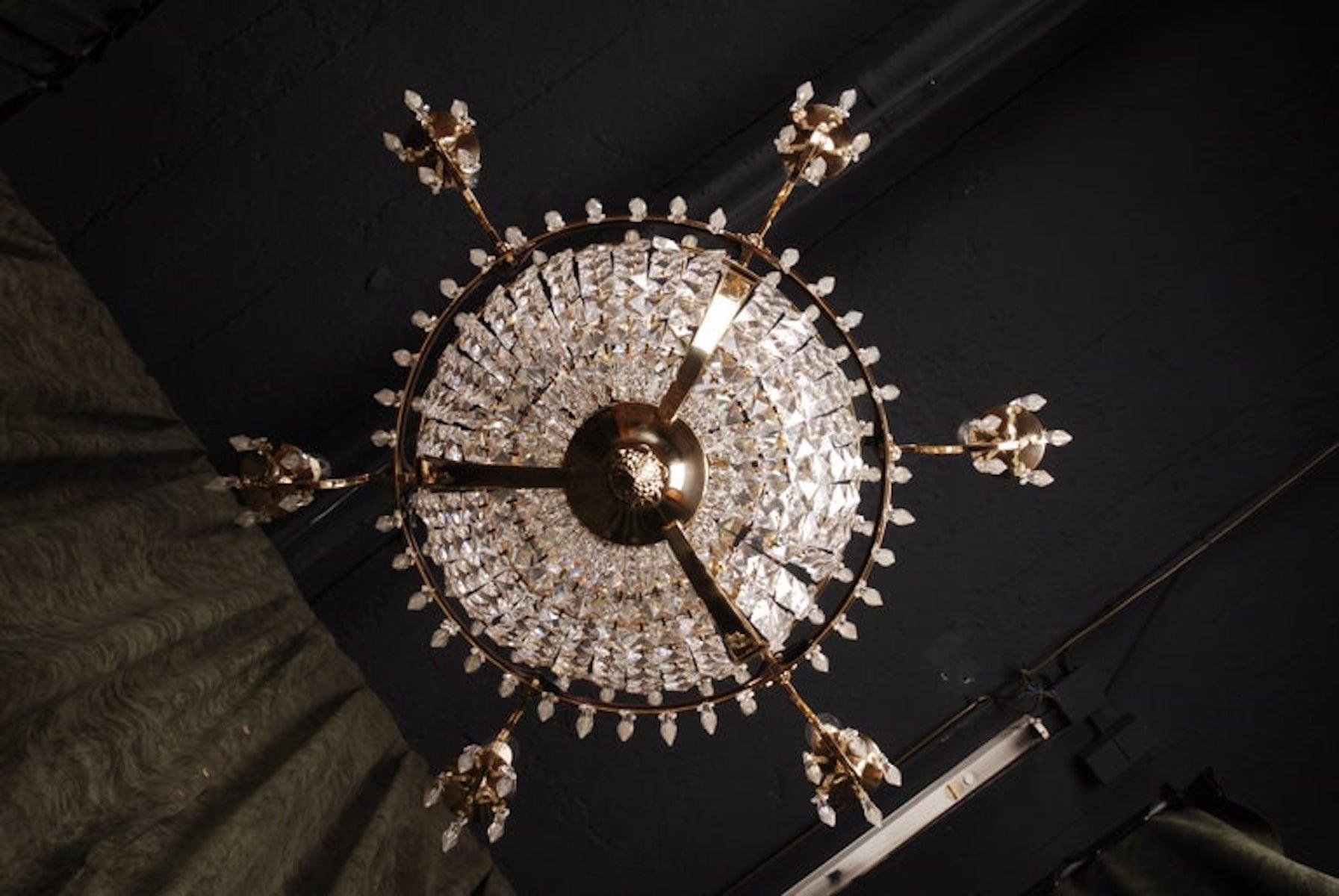 Neoclassical 20th Century Classicist Style Swedish Empire Ceiling Candelabra For Sale