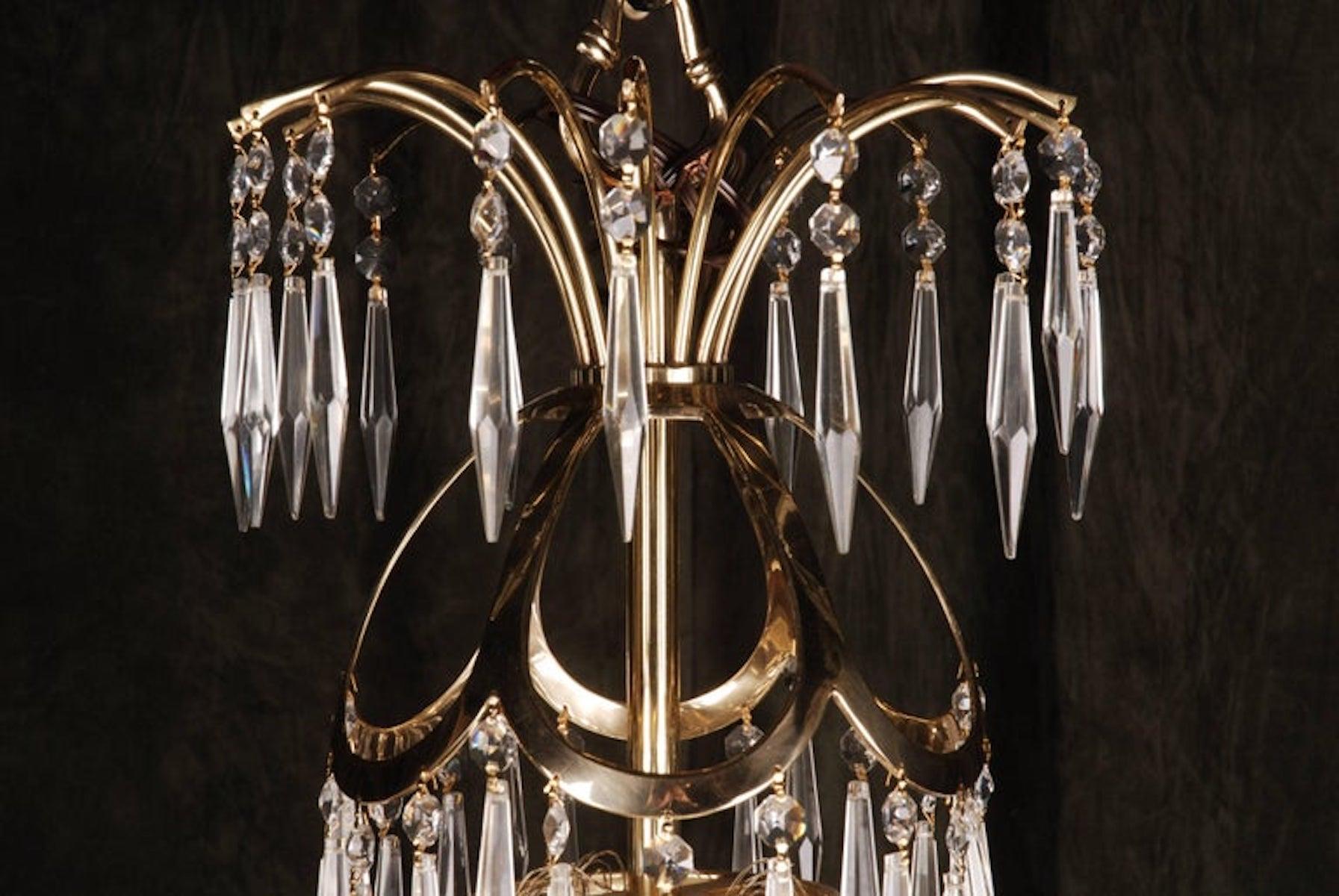 Polished 20th Century Classicist Style Swedish Empire Ceiling Candelabra For Sale