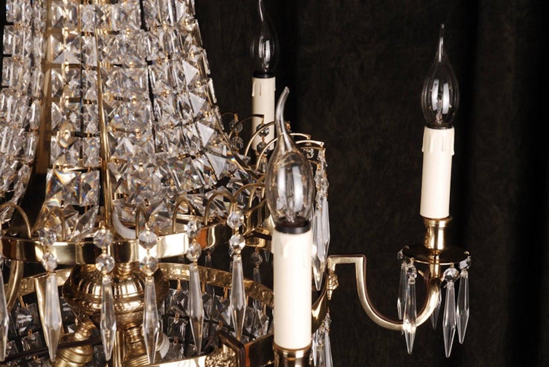 20th Century Classicist Style Swedish Empire Ceiling Candelabra In Good Condition For Sale In Berlin, DE