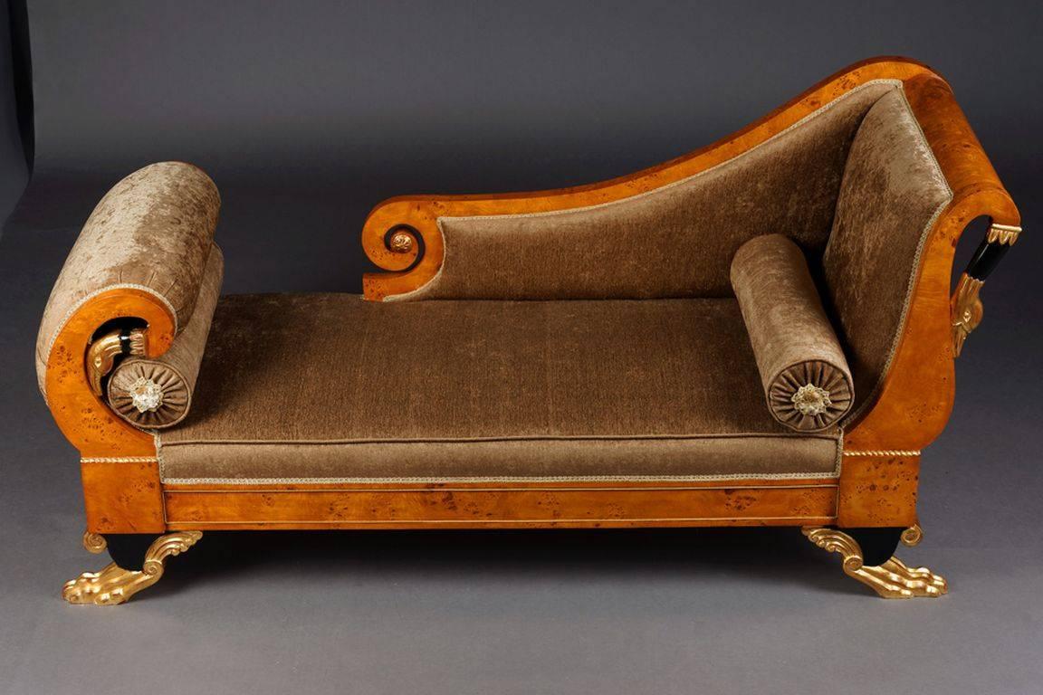 Néoclassique Chaise longue Empire Swan du 20e siècle, style Classizim en vente