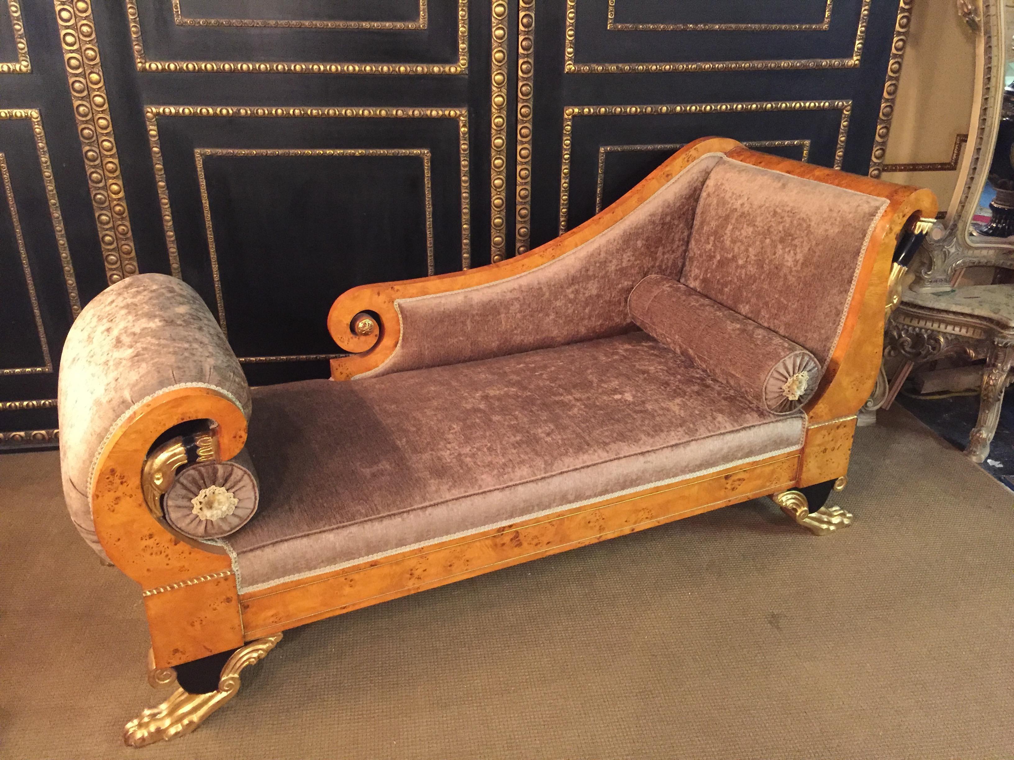 20th Century Classizim Style Empire Swan Chaise Lounge 6