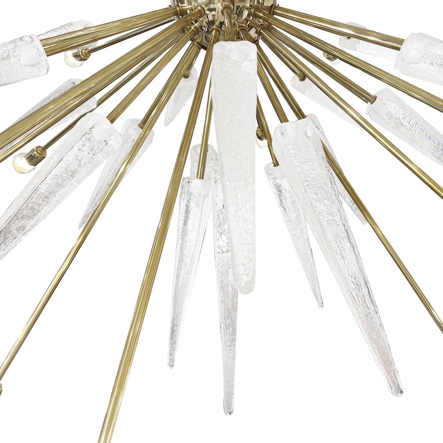 20th Century Clear Italian Murano Glass Sputnik Chandelier, Large Pendant For Sale 2