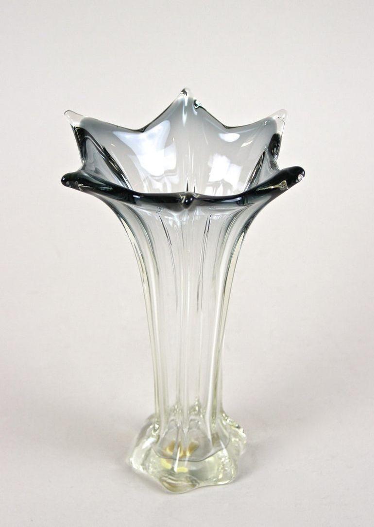 20th Century Clear Murano Glass Vase, Vetro Artistico Veneziano, Italy ca. 1970 en venta 5