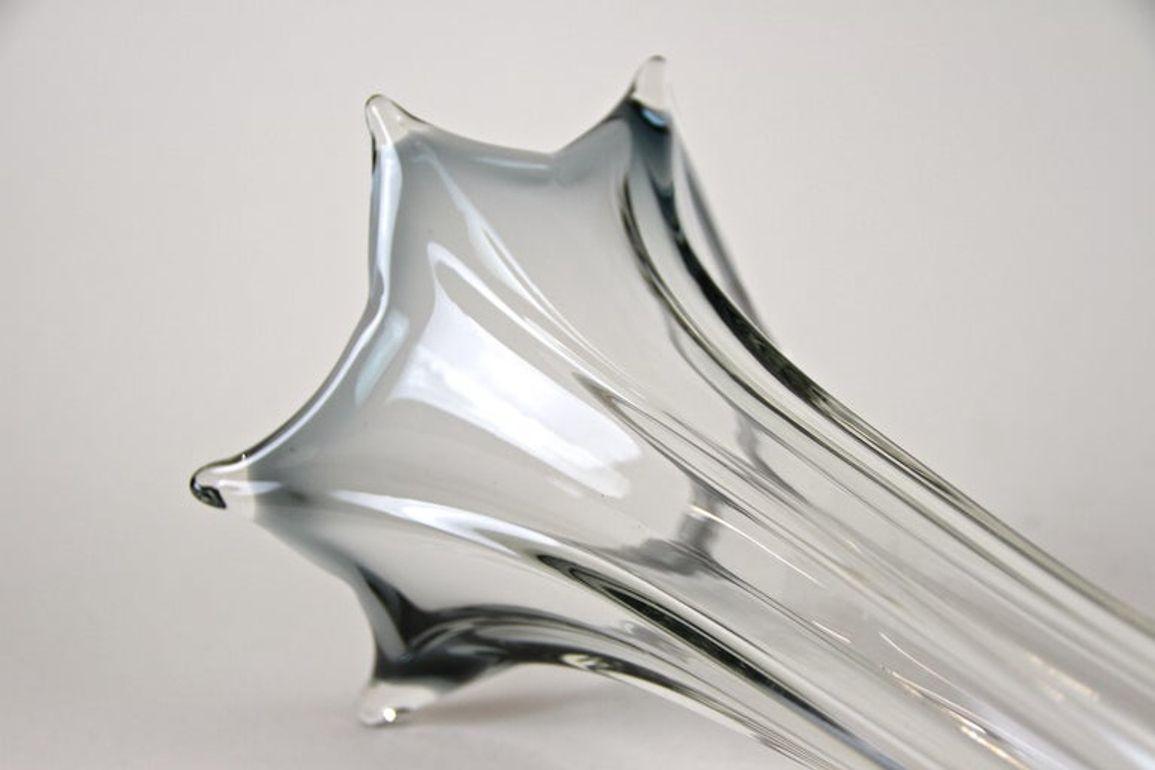 20th Century Clear Murano Glass Vase, Vetro Artistico Veneziano, Italy ca. 1970 en venta 7