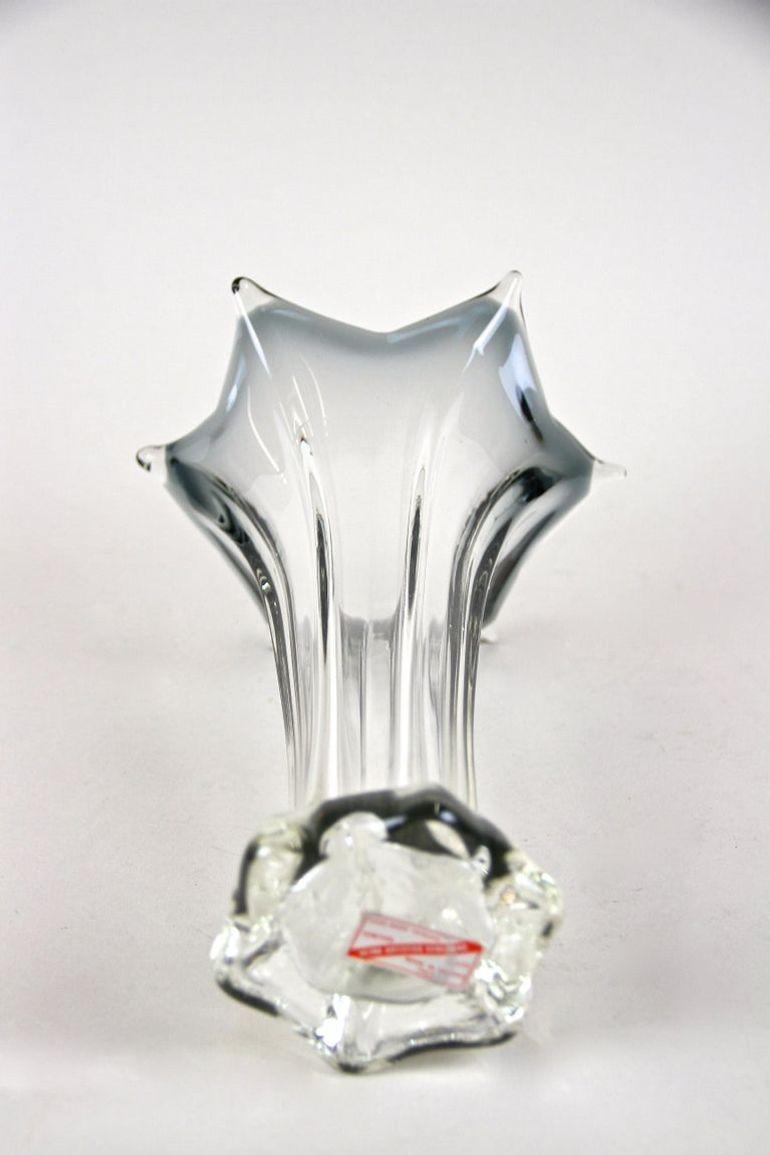 20th Century Clear Murano Glass Vase, Vetro Artistico Veneziano, Italy ca. 1970 en venta 9