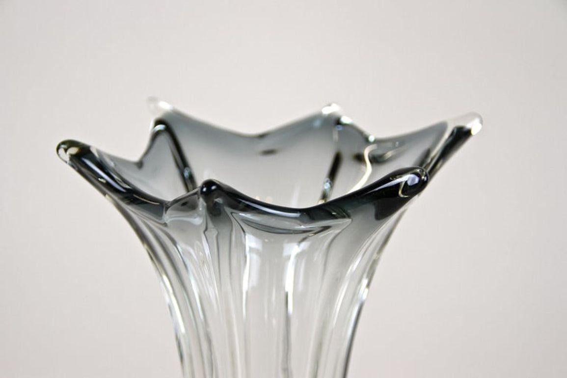 20th Century Clear Murano Glass Vase, Vetro Artistico Veneziano, Italy ca. 1970 Italiano en venta