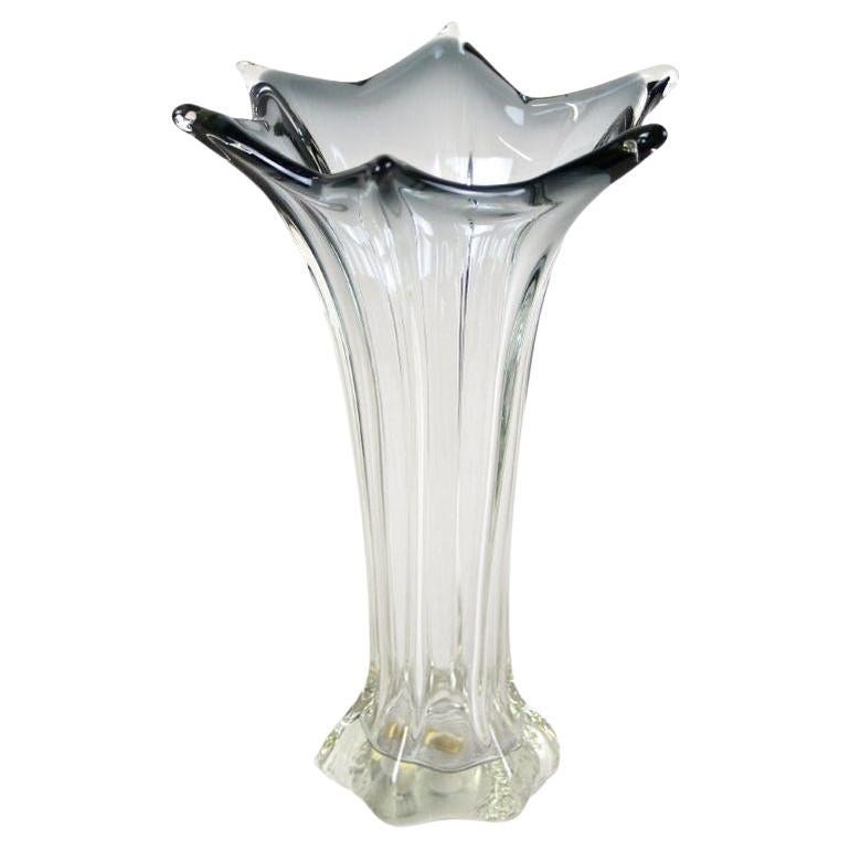 20th Century Clear Murano Glass Vase, Vetro Artistico Veneziano, Italy ca. 1970 en venta