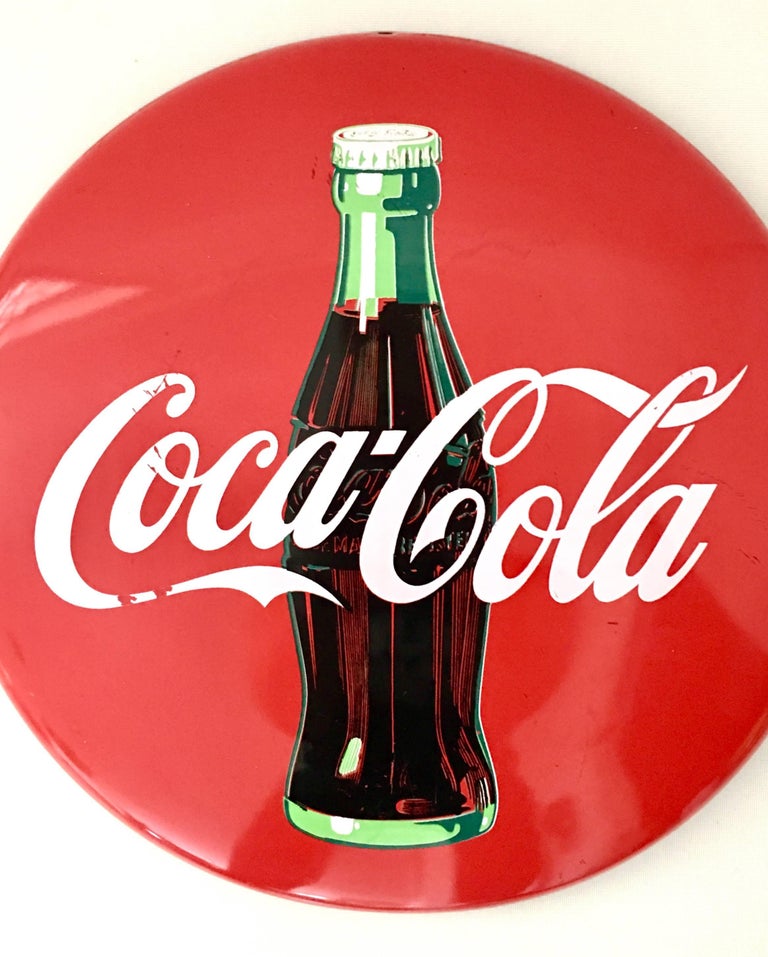 20th Century Coca-Cola Enamel Button and Bottle ...