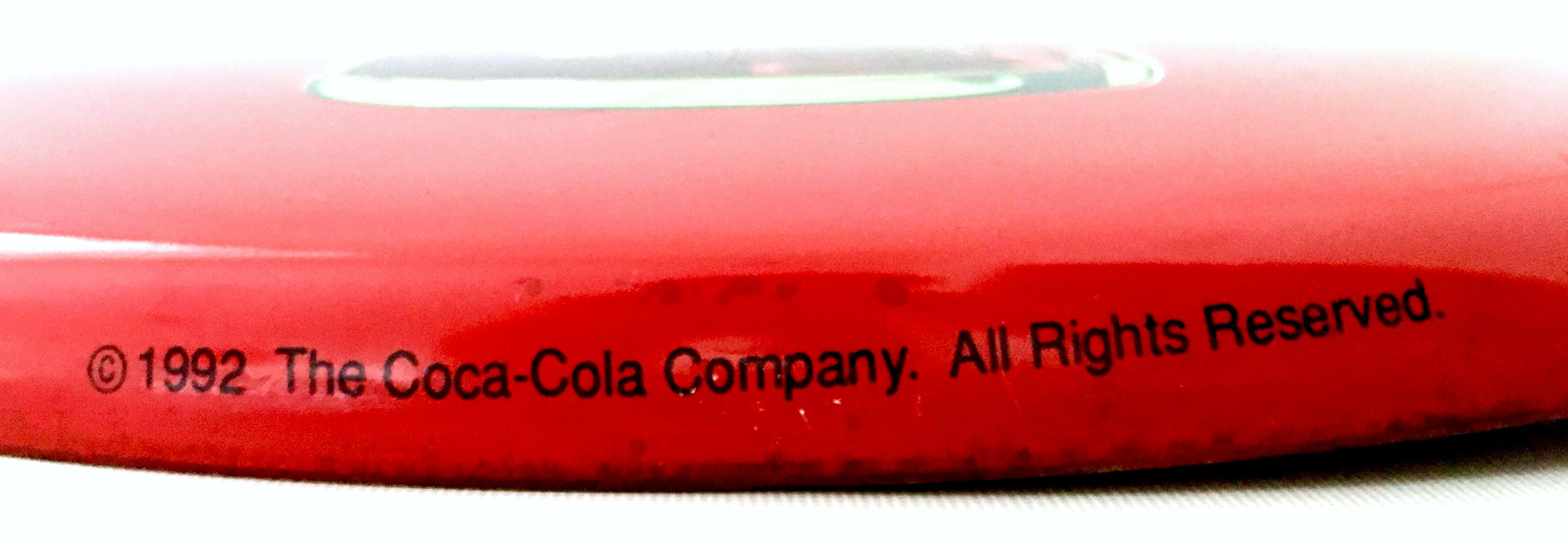 20th Century Coca-Cola Enamel Iron Button and Bottle Advertising Sign-Signed 10