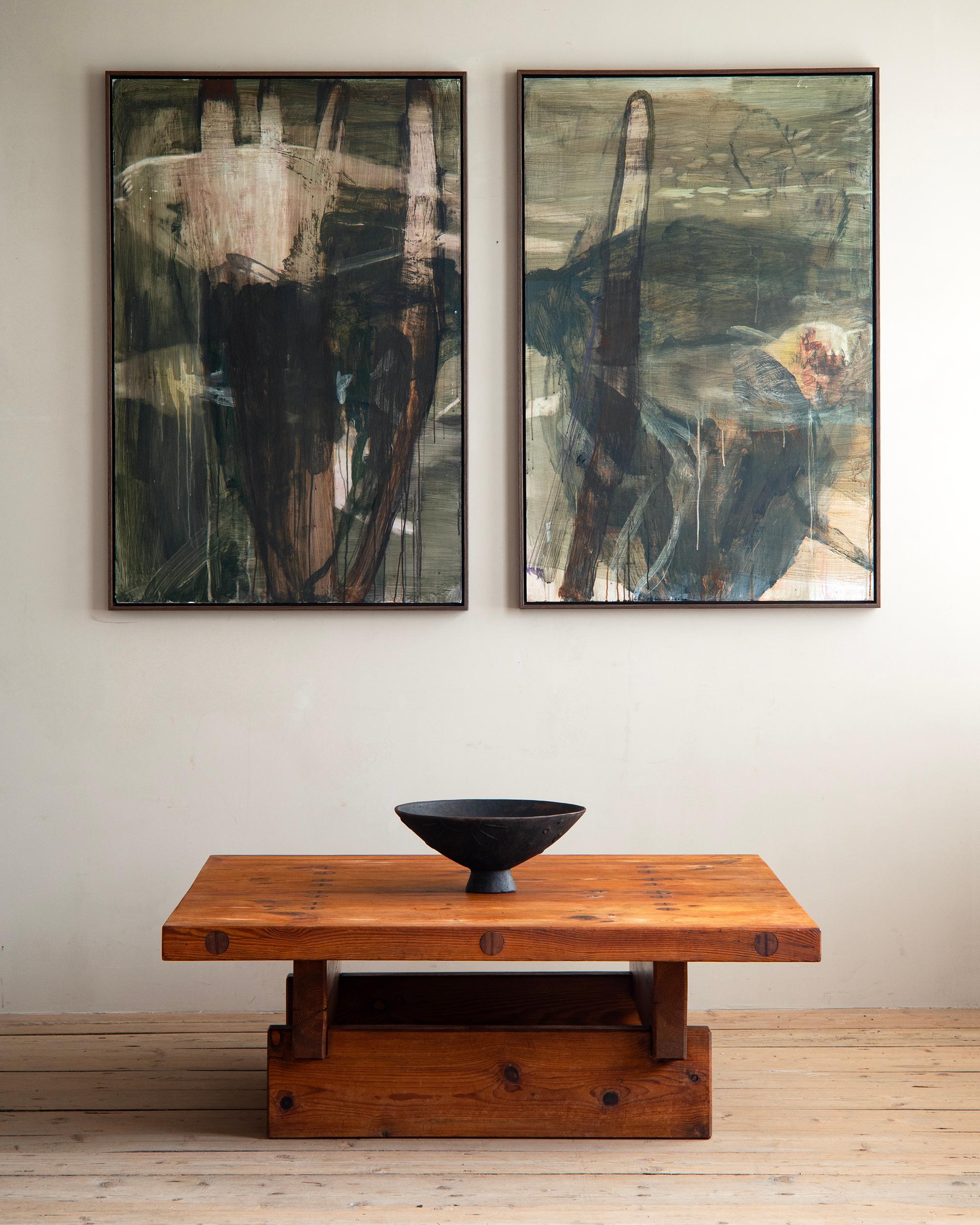 20th century Swedish pine coffee table by Roland Wilhelmsson. Signed: Roland Wilhelmsson, Ågesta 1968. 