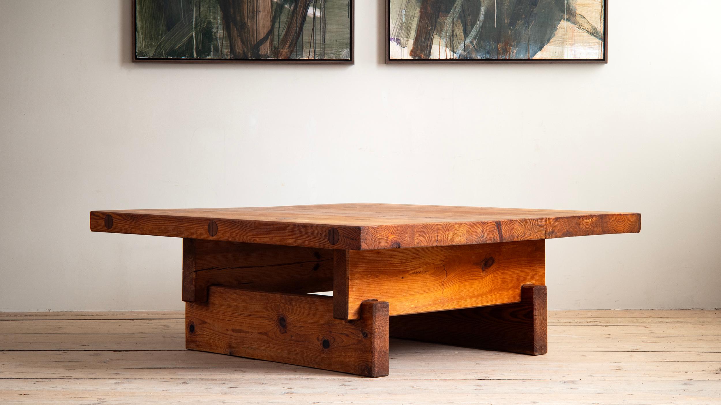 Pine 20th Century Coffee Table by Roland Wilhelmsson For Sale