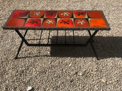 20th Century Coffee Table in Enamelled Lava by Jean Jaffeux, 1960s
