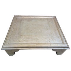 Vintage 20th Century Coffee Table in Silver Leaf