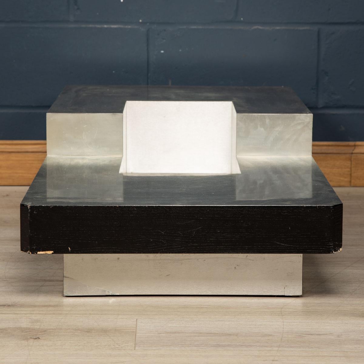 20th Century Coffee Table With A Dry Bar Compartment By Willy Rizzo, Italy In Good Condition In Royal Tunbridge Wells, Kent