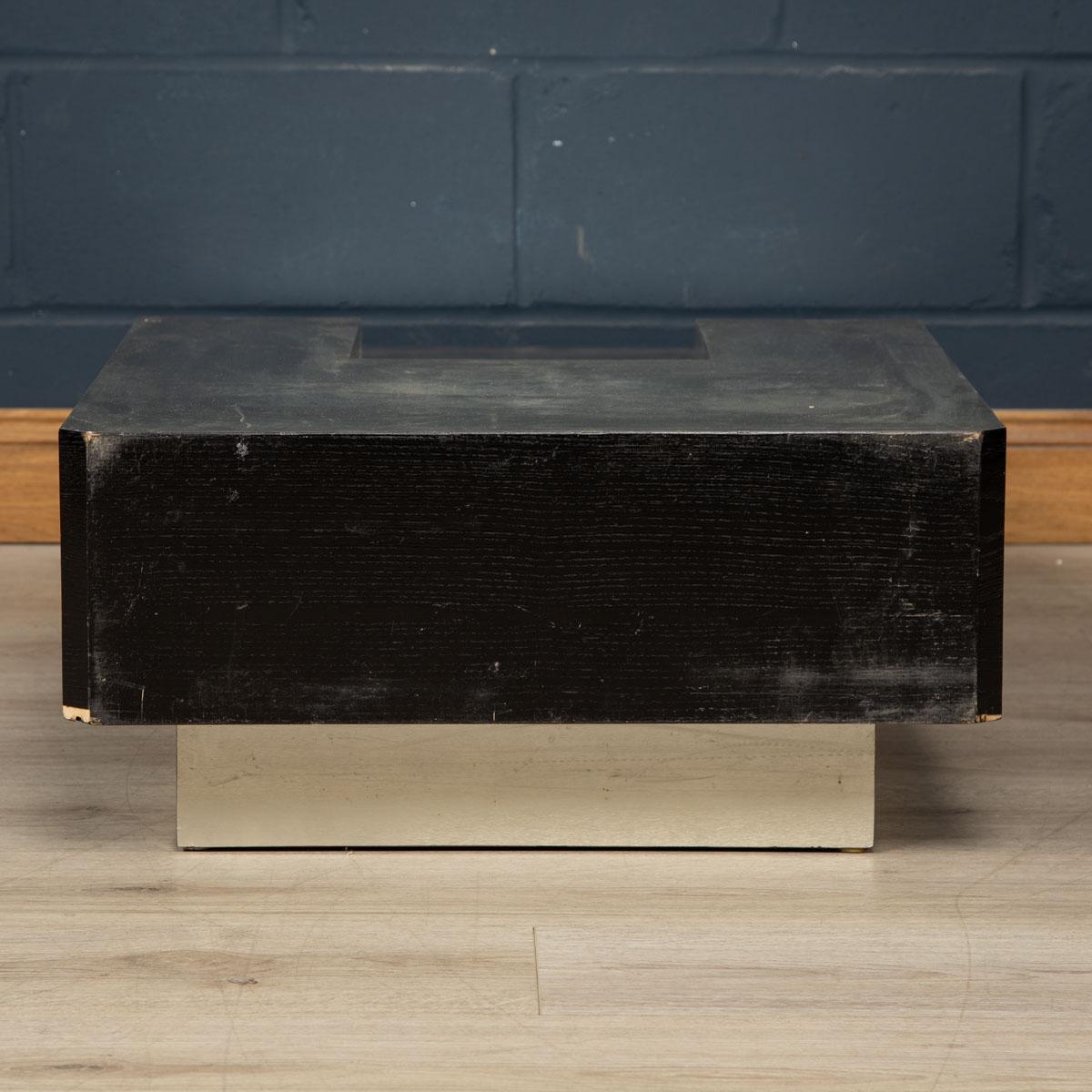20th Century Coffee Table With A Dry Bar Compartment By Willy Rizzo, Italy 1