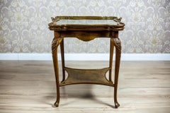 Square Coffee Table with Removable Tray, Wood, Bent Legs, Netherlands
