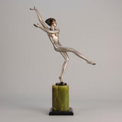 20th Century Cold-Painted Austrian Bronze Entitled "Leg Out" by Josef Lorenzl