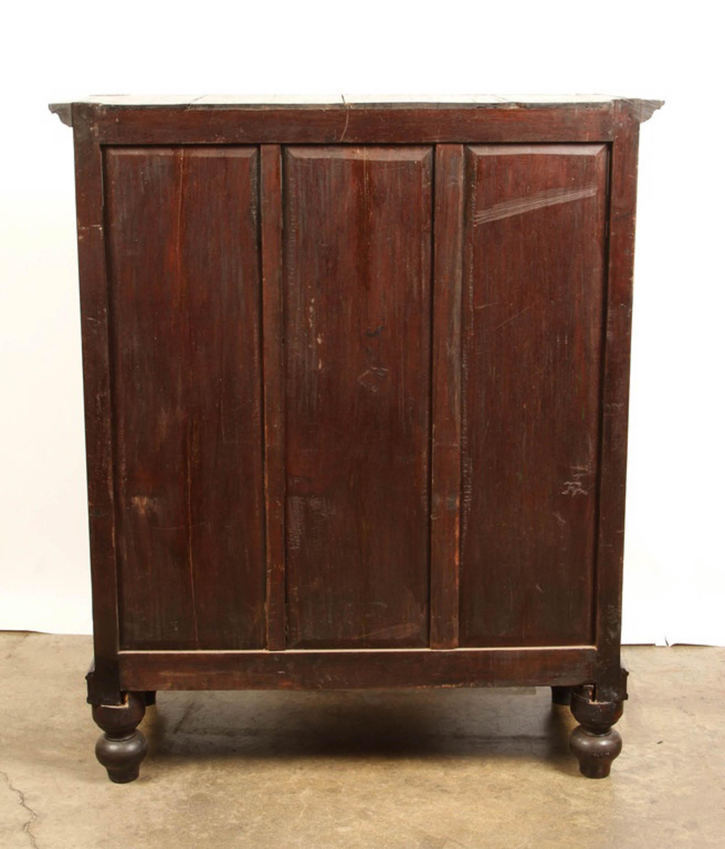 20th Century Colonial Rosewood Cabinet with Mother of Pearl 4