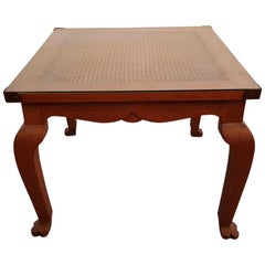 20th Century Colonial Style Teak Wood Coffee Table with Webbing