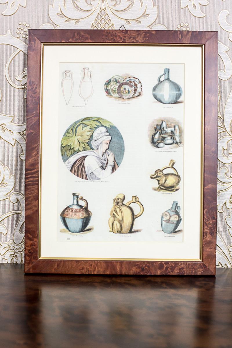 We present you one of the illustrations from the series printed from a book on various subjects. 
The graphic is closed in passe-portout and a wooden frame with glass.

The price is for one piece.