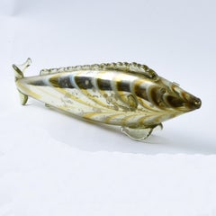 20th Century Colored Glass Fish Statue Sculpture