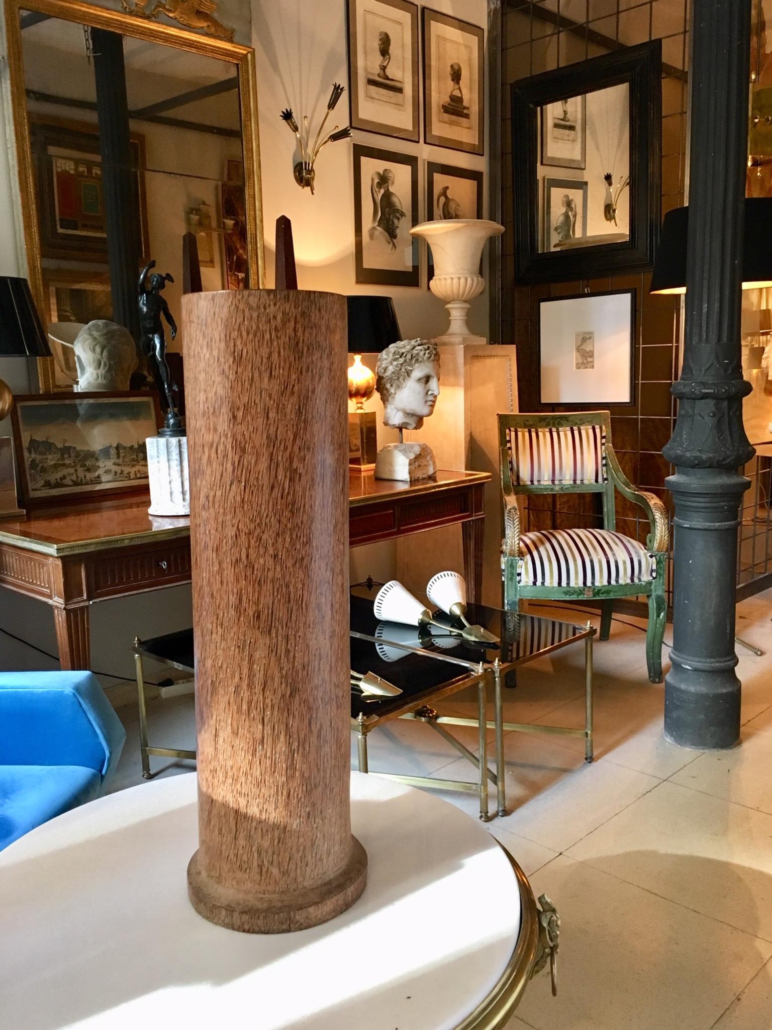20th Century Column or Pedestal in Coconut Wood 2