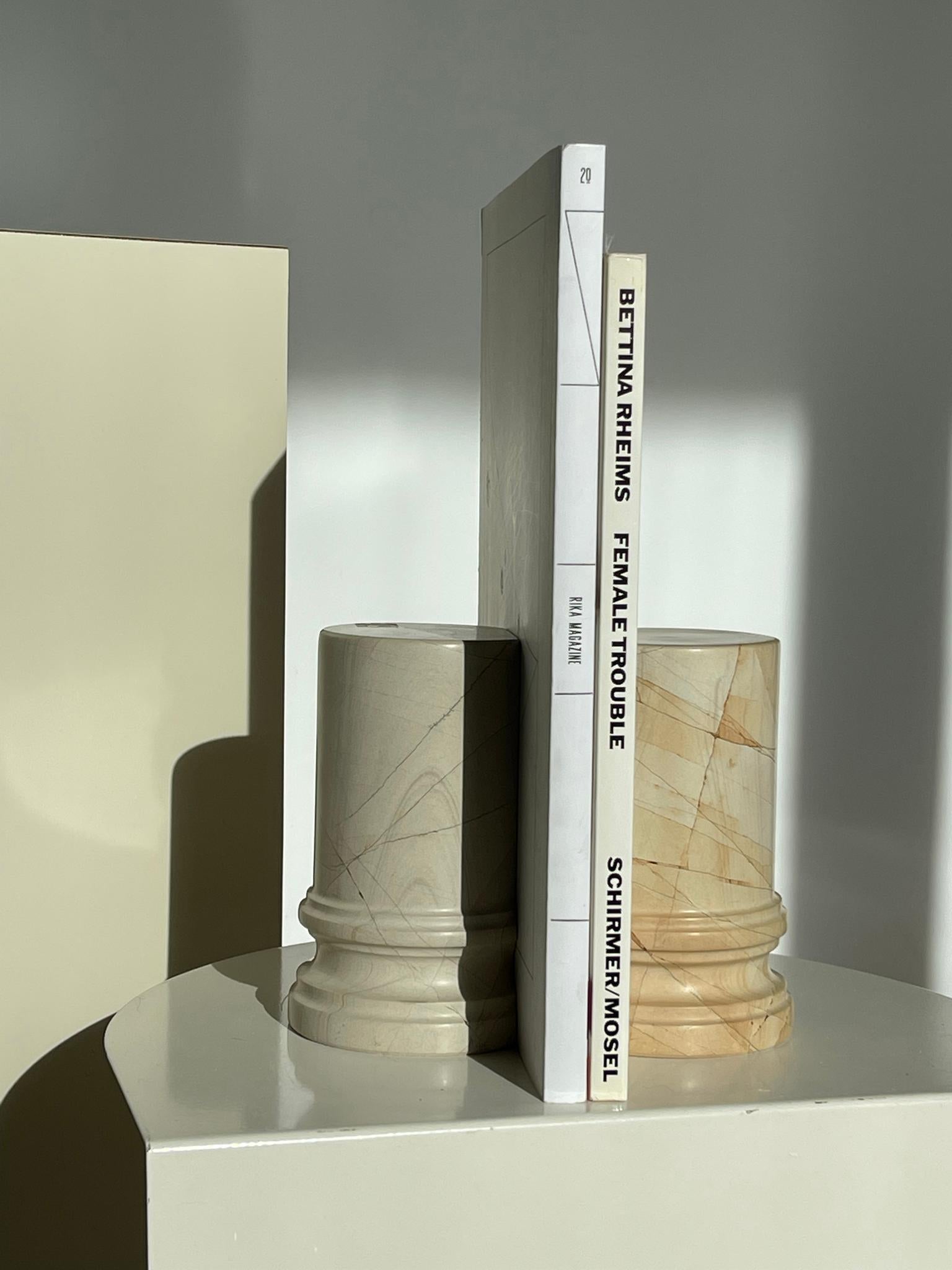 20th Century Column Stone Bookends For Sale 1