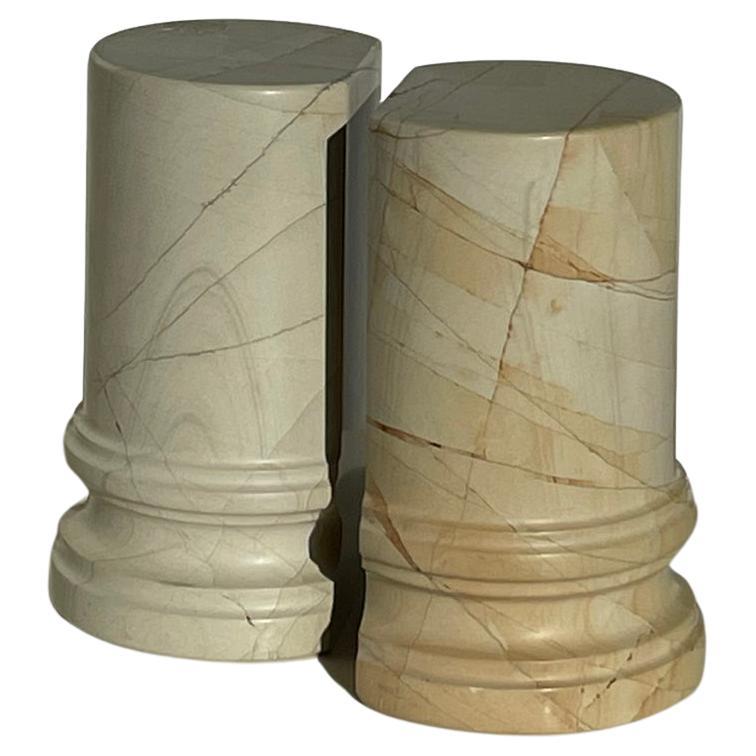 20th Century Column Stone Bookends For Sale