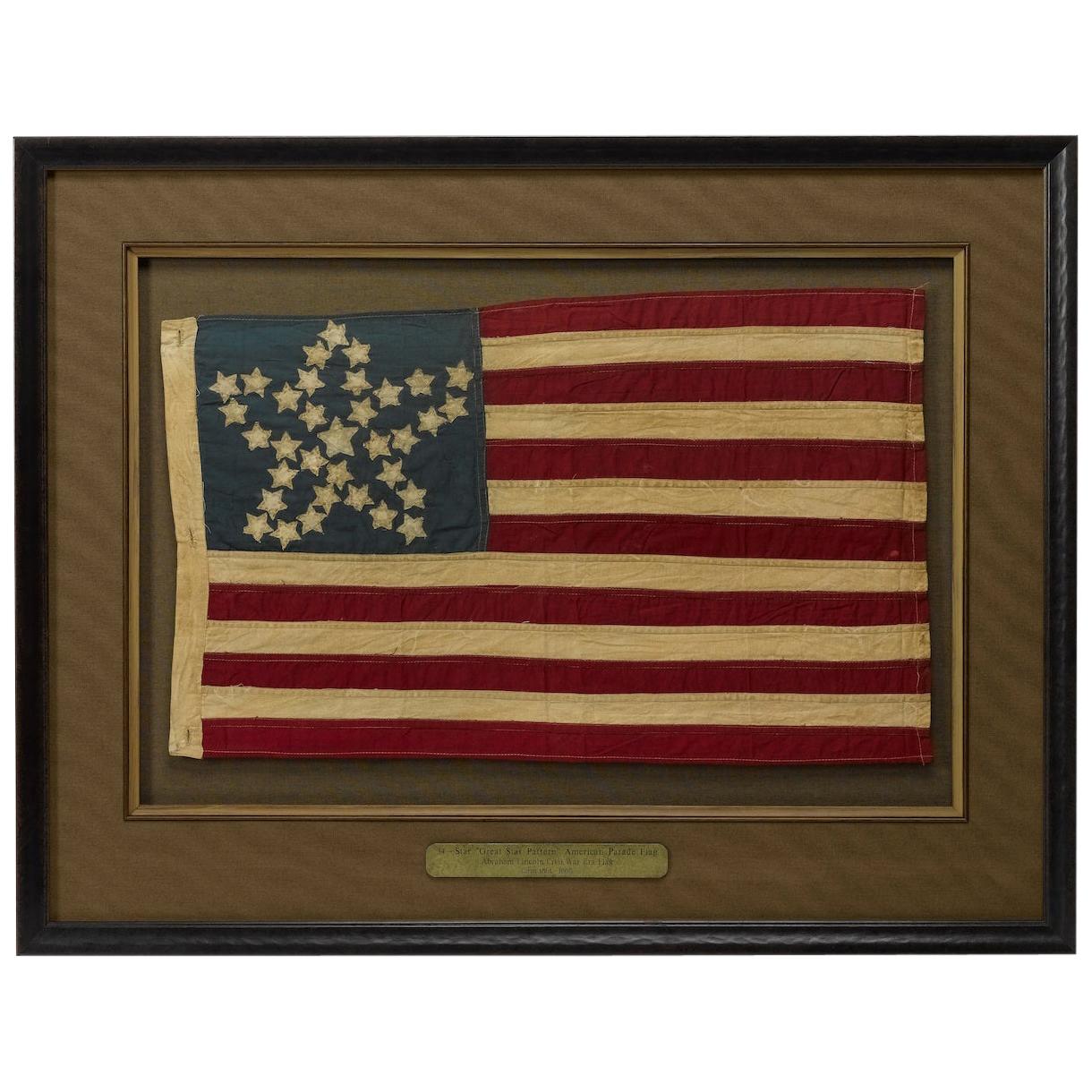 20th Century Commemorative 34-Star American Flag with "Great Star" Pattern