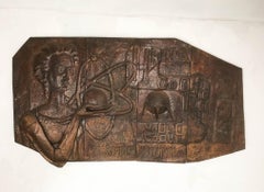 20th Century Commemorative Copper Sculpture Wall Plaque Wall Art