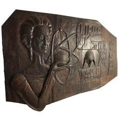 Retro 20th Century Commemorative Copper Sculpture Wall Plaque Wall Art