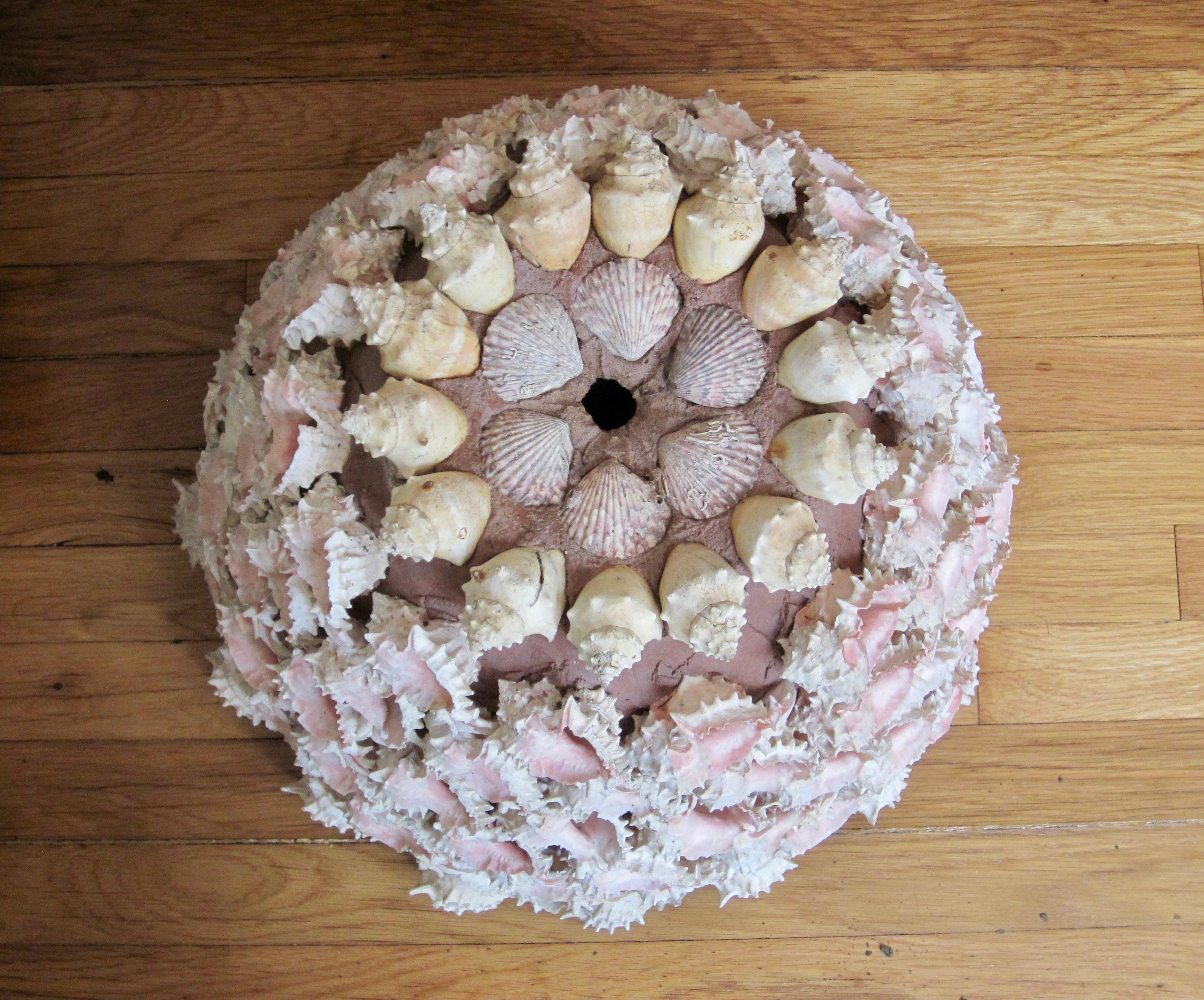 Conch Shell Encrusted Terra Cotta Planter Pot, 20th Century 8