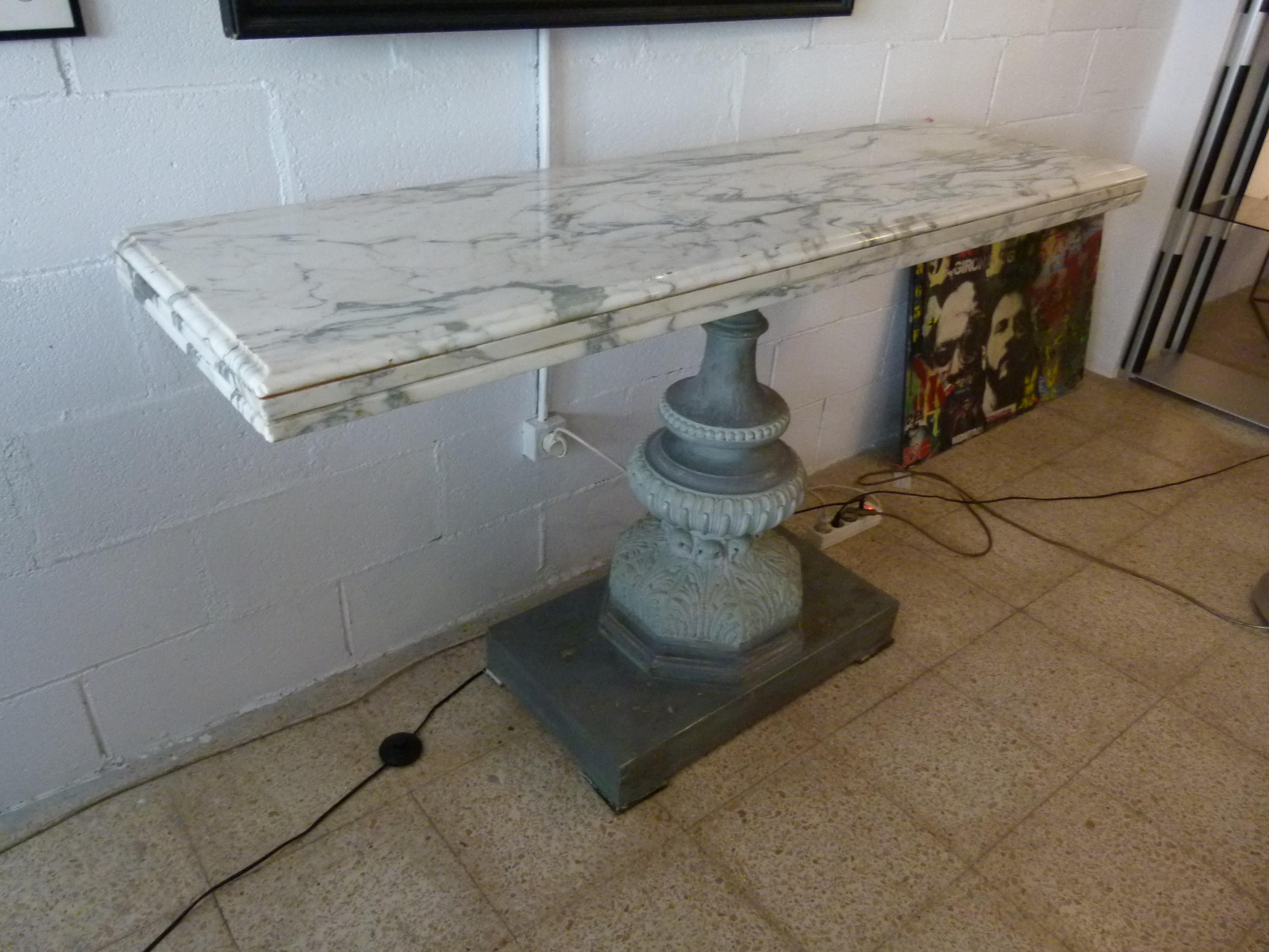 Other 20th Century Console, Marble and Wood