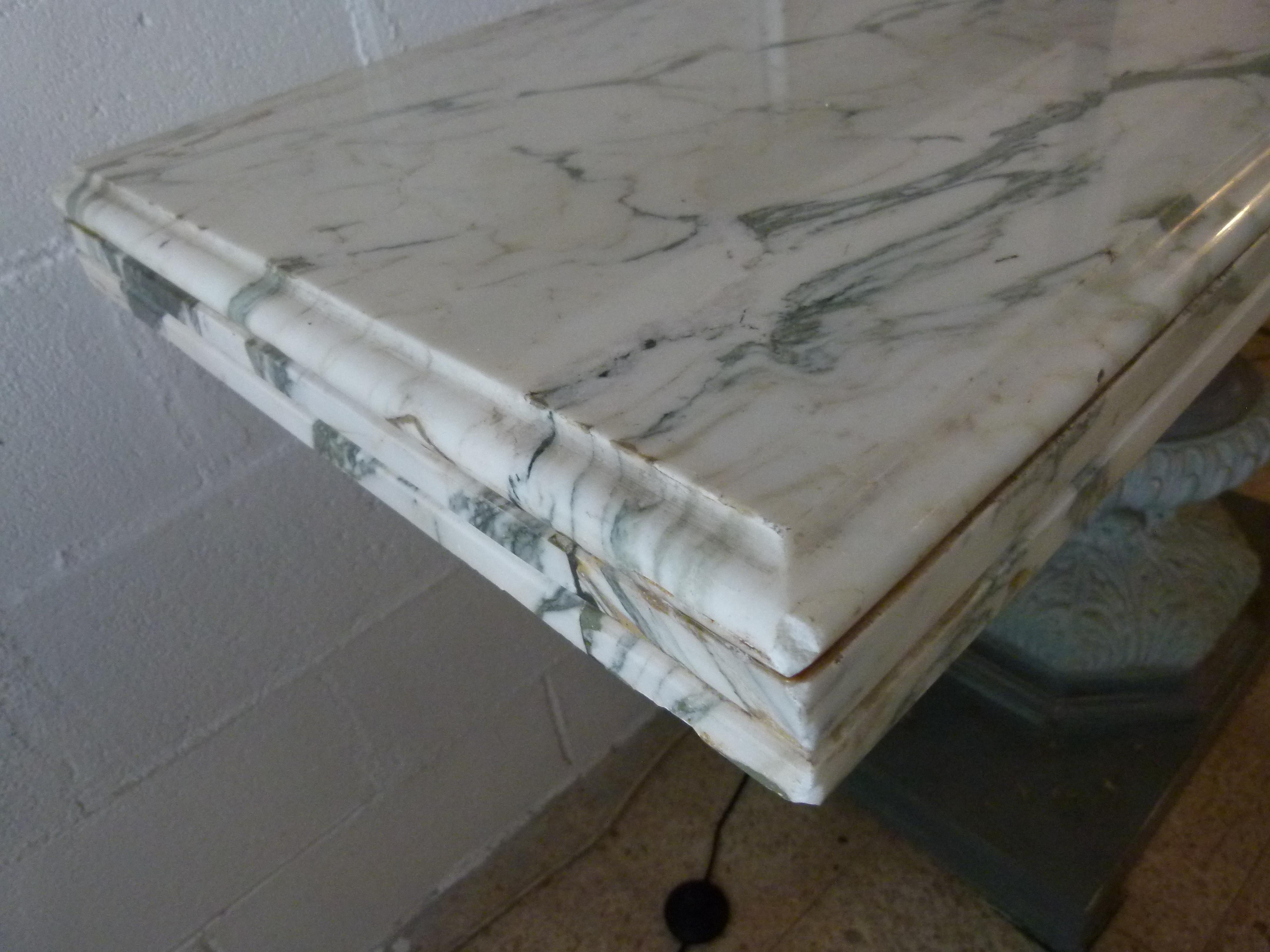 20th Century Console, Marble and Wood In Good Condition In Vulpellac, Girona