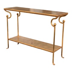 20th Century Console Table Lined with Gold Leaf