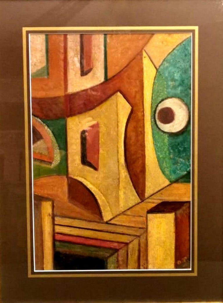 Modern 20th Century Constructivist Mixed Technique Russian Painting For Sale