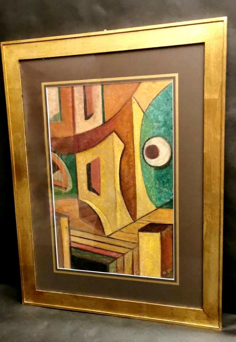 Paper 20th Century Constructivist Mixed Technique Russian Painting For Sale