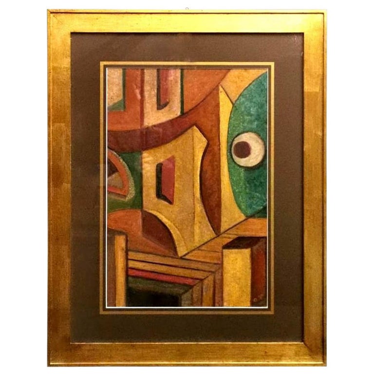 20th Century Constructivist Mixed Technique Russian Painting For Sale
