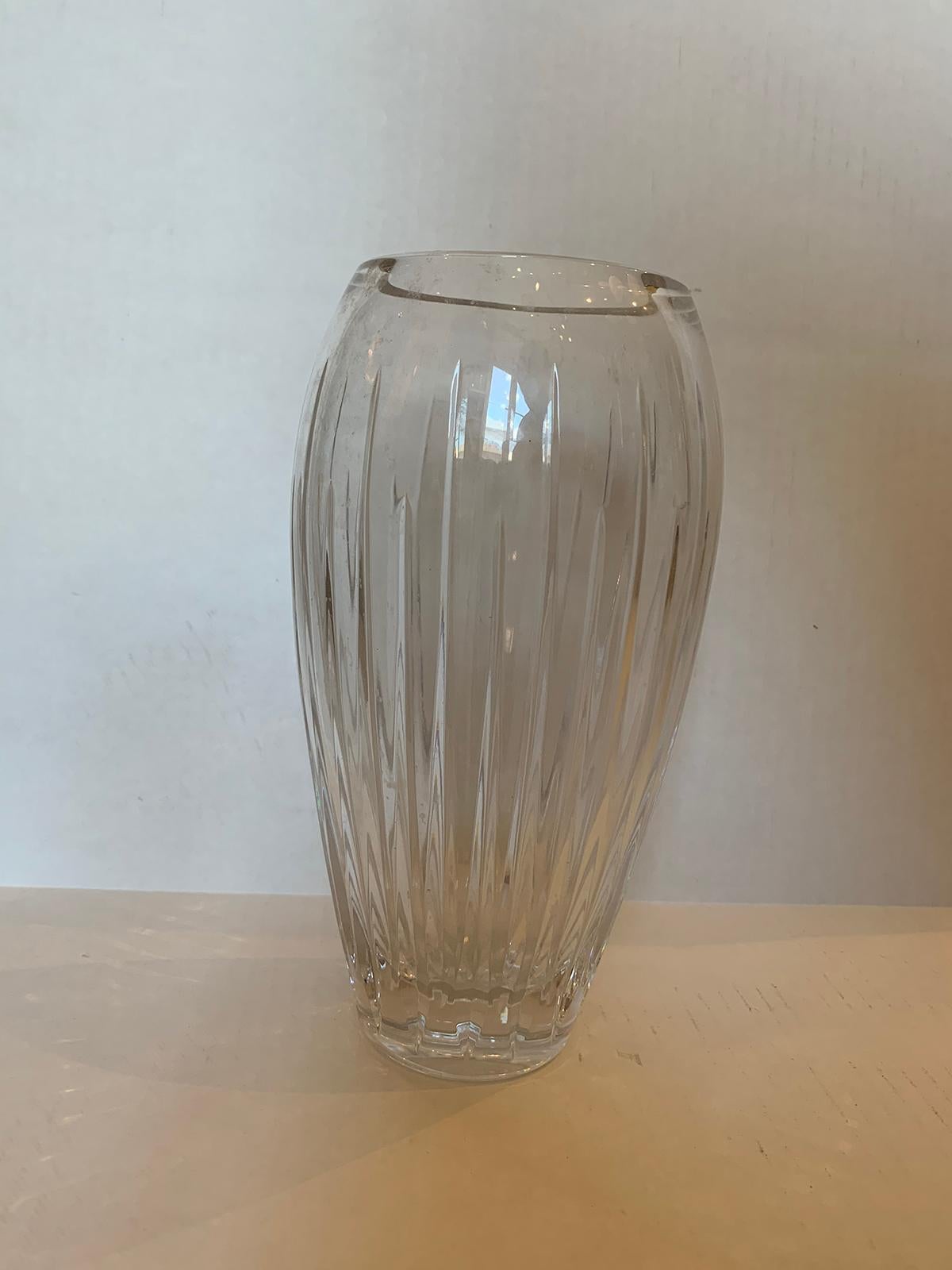 20th century contemporary cut crystal vase.