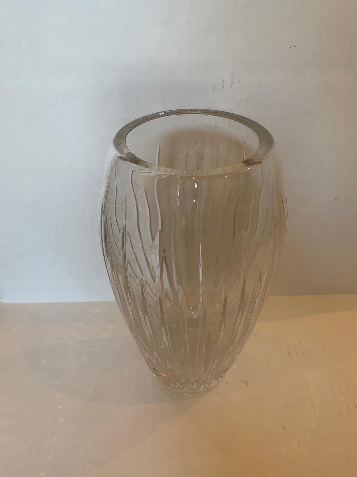 20th Century Contemporary Cut Crystal Vase In Good Condition For Sale In Atlanta, GA